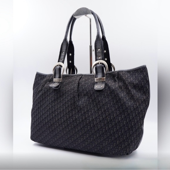 Christian Dior Street Chic Trotter Diorissimo Black Pattern Tote Bag - Picture 3 of 12